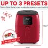 DASH Tasti-Crisp™ Digital Air Fryer with AirCrisp Technology, Custom Presets, Temperature Control, and Auto Shut Off Feature, 2.6 Quart - Red DASH Tasti-Crisp™ Digital Air Fryer with AirCrisp Technology, Custom Presets, Temperature Control, and Auto Shut Off Feature, 2.6 Quart - Red