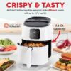 DASH Tasti-Crisp™ Digital Air Fryer with AirCrisp Technology, Custom Presets, Temperature Control, and Auto Shut Off Feature, 2.6 Quart - White DASH Tasti-Crisp™ Digital Air Fryer with AirCrisp Technology, Custom Presets, Temperature Control, and Auto Shut Off Feature, 2.6 Quart - White
