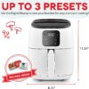 DASH Tasti-Crisp™ Digital Air Fryer with AirCrisp Technology, Custom Presets, Temperature Control, and Auto Shut Off Feature, 2.6 Quart - White DASH Tasti-Crisp™ Digital Air Fryer with AirCrisp Technology, Custom Presets, Temperature Control, and Auto Shut Off Feature, 2.6 Quart - White