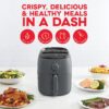 DASH Tasti-Crisp™ Electric Air Fryer Oven Cooker with Temperature Control, Non-Stick Fry Basket, Recipe Guide + Auto Shut Off Feature, 1000-Watt, 2.6Qt, Grey DASH Tasti-Crisp™ Electric Air Fryer Oven Cooker with Temperature Control, Non-Stick Fry Basket, Recipe Guide + Auto Shut Off Feature, 1000-Watt, 2.6Qt, Grey