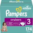 Diapers Size 3, 174 Count - Pampers Cruisers Disposable Baby Diapers, (Packaging May Vary)