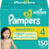 Diapers Size 4, 150 Count - Pampers Swaddlers Disposable Baby Diapers (Packaging & Prints May Vary)