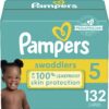 Diapers Size 5, 132 Count - Pampers Swaddlers Disposable Baby Diapers (Packaging & Prints May Vary)
