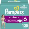 Diapers Size 6, 108 Count - Pampers Cruisers Disposable Baby Diapers, (Packaging May Vary)