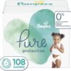 Diapers Size 6, 108 Count - Pampers Pure Protection Disposable Baby Diapers, Hypoallergenic and Unscented Protection
