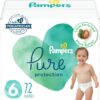 Diapers Size 6, 72 Count - Pampers Pure Protection Disposable Baby Diapers, Hypoallergenic and Unscented Protection, Enormous Pack