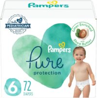 Diapers Size 6, 72 Count - Pampers Pure Protection Disposable Baby Diapers, Hypoallergenic and Unscented Protection, Enormous Pack