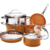 Gotham Steel 10Pc Pots and Pans Set Nonstick Cookware Set Copper