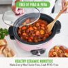 GreenLife Cook Duo Healthy Ceramic Nonstick Programmable 6 Quart Family-Sized Slow Cooker, PFAS-Free, Removable Lid and Pot, Digital Timer, Dishwasher Safe Parts, Pink