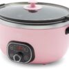 GreenLife Cook Duo Healthy Ceramic Nonstick Programmable 6 Quart Family-Sized Slow Cooker, Pink