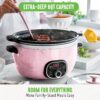 GreenLife Cook Duo Healthy Ceramic Nonstick Programmable 6 Quart Family-Sized Slow Cooker, PFAS-Free, Removable Lid and Pot, Digital Timer, Dishwasher Safe Parts, Pink