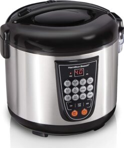 Hamilton Beach Digital Programmable Rice and Slow Cooker & Food Steamer, 20 Cups Cooked (10 Cups Uncooked)