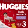 Huggies Little Movers Baby Diapers, Size 3 (16-28 lbs), 156 Ct