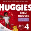 Huggies Little Movers Baby Diapers, Size 4 (22-37 lbs), 120 Ct