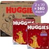 Huggies Little Movers Baby Diapers, Size 4 (22-37 lbs), 140 Ct- 70 Count(Pack of 2) Huggies Little Movers Baby Diapers, Size 4 (22-37 lbs), 140 Ct- 70 Count(Pack of 2)