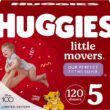 Huggies Little Movers Baby Diapers, Size 5 (27+ lbs), 120 Ct
