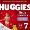 Huggies Little Movers Baby Diapers, Size 7 (41+ lbs), 68 Ct