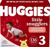 Huggies Little Snugglers Baby Diapers, Size 3 (16-28 lbs), 136 Ct