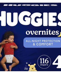 Huggies Overnites Nighttime Baby Diapers, Size 4 (22-37 lbs), 116 Ct