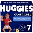 Huggies Overnites Nighttime Baby Diapers, Size 7 (41+ lbs), 60 Ct