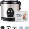 MOOSUM Electric Rice Cooker with One Touch for Asian Japanese Sushi Rice, 5-cup Uncooked 10-cup Cooked, Fast&Convenient Cooker