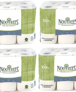 NooTrees Bamboo 3 Ply Bathroom Tissue, 220 Sheets, 12 Rolls, Ecofriendly, Sustainable, Hypoallergenic, Ultra Absorbent Velvety Soft, FSC Certified (48 Rolls)