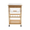Organize It All Rolling Kitchen Cart with Ceramic Countertop, Brown