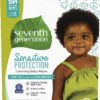 Seventh Generation Baby Wipes, Sensitive Protection with Flip Top Dispenser, White, unscented, 72 Count (Pack of 7)