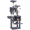SmileMart 71.5″ H Multi-Level Large Cat Tree with 2 Cozy Perches and 2 Condos, Dark Gray