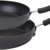 T-fal Ultimate Hard Anodized Nonstick Fry Pan Set 10, 12 Inch Cookware, Pots and Pans, Dishwasher Safe Grey