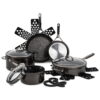Thyme & Table Nonstick Supreme Cookware, 12-Piece Set, Black
