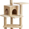 Two by Two Evergreen 50.8-inch Cat Tree, Tower, Condo, Scratching Post & Playground, Beige