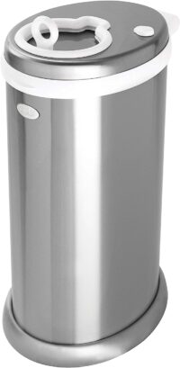 Ubbi Steel Odor Locking, No Special Bag Required, Money Saving, Awards-Winning, Modern Design Registry Must-Have Diaper Pail, Chrome