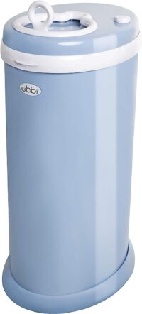 Ubbi Steel Odor Locking, No Special Bag Required, Money Saving, Modern Design, Registry Must-Have Diaper Pail, Cloudy Blue