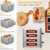 WHALL 4 Slice Toaster Stainless Steel,Toaster-6 Bread Shade Settings,Bagel/Defrost/Cancel Function with Dual Control Panels,Extra Wide Slots,Removable Crumb Tray,for Various Bread Types 1500W