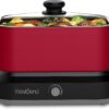 West Bend 87906R Slow Cooker, Large-Capacity Non-Stick Crockpot with Variable Temperature Control, 6 Qt, Red