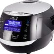 Yum Asia Sakura Rice Cooker with Ceramic Bowl and Advanced Fuzzy Logic (8 Cup, 1.5 Litre) 6 Rice Cook Functions, (Black and Silver)