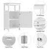 SMILE MART 4-Tier Wooden Bathroom Floor Cabinet for Bathroom Kitchen Hallway, White