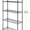 Whitmor Adjustable 36"W x 14"D x 72"H 5-Shelf Freestanding Shelves, Metal with Plastic Connectors, Black