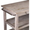 SEI Furniture Southern Enterprises Darros Industrial Kitchen Cart, Whitewashed Burnt Oak