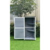 Hanover Outdoor Vertical Wood Storage Shed with Shelves | Backyard Utility Storage Unit for Organizing Garden Supplies, Patio Accessories & Tools | Grey Hanover Outdoor Vertical Wood Storage Shed with Shelves | Backyard Utility Storage Unit for Organizing Garden Supplies, Patio Accessories & Tools | Grey