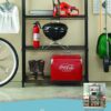 Whitmor Adjustable 36"W x 14"D x 72"H 5-Shelf Freestanding Shelves, Metal with Plastic Connectors, Black