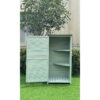 Hanover Outdoor Vertical Wood Storage Shed with Shelves | Backyard Utility Storage Unit for Organizing Garden Supplies, Patio Accessories & Tools | Green