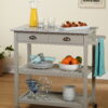 TMS Oregon Granite Top Kitchen Cart, Gray