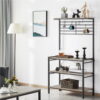 SmileMart 4-Tier Baker's Rack with S-Hooks for Microwave Kitchen, Gray