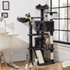 SmileMart 54" Double Condo Cat Tree with Scratching Post Tower, Black