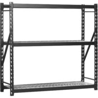 Muscle Rack 3-Tier Black 77"W x 24"D x 72"H Steel Welded Storage Rack
