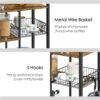 SmileMart Industrial Baker’s Rack Utility Storage Shelf for Kitchen, Rustic Brown