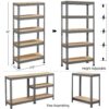 SmileMart Adjustable 12"W x 27.6"D x 59"H 5-Shelf Metal Frame Freestanding Shelves, Dark Gray