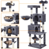 SmileMart 73"H Multi-level Cat Tree Tower with Condos and Perches, Dark Gray